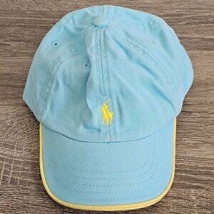 Ralph Lauren Hat Cap Infant Elastic Back Baseball Logo Kids Children Blue Yellow